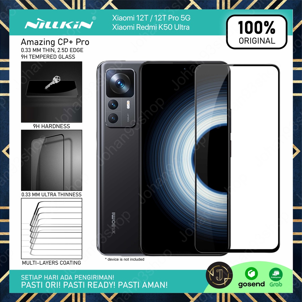 กระจกนิรภัย Xiaomi 12T 5G / K50 Ultra NILLKIN CP+ Pro 9H แบบเต็มหน้าจอป้องกันรอยขีดข่วน