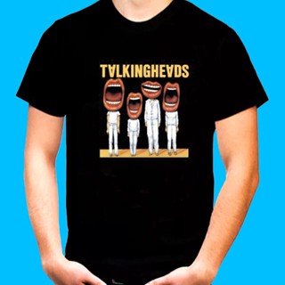 ลดราคา เสื้อยืดลําลอง แขนสั้น พิมพ์ลายโลโก้ Talking Heads สไตล์อเมริกัน แฟชั่นสําหรับผู้ชาย