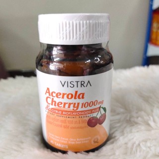 VISTRA Acerola Cherry 1000 mg &amp; Citrus Bioflavonoids Plus วิสทร้า อะเซโรลาเชอรี่ 1000 มก 45เม็ด