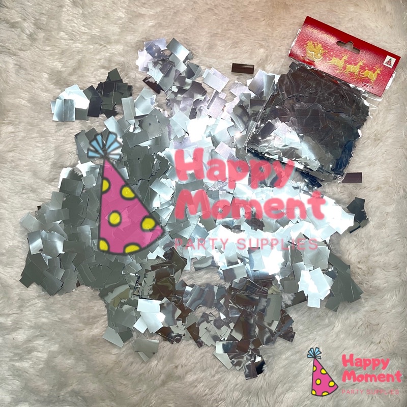 พร้อมส่ง CONFETTI กระดาษโปรย สีเงิน สำหรับใช้โปรยทางเข้างานแต่ง