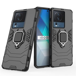 เคสโทรศัพท์มือถือ PC TPU แข็ง กันกระแทก พร้อมแหวนหมุนได้ สําหรับ vivo iQOO Neo 8 7 Neo7 6 5 Pro SE S Lite