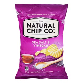 The Natural Chip Co. Sea Salt &amp; Vinegar 175g. เดอะเนเชอรัลชิปมันฝรั่งแผ่นหยักทอดกรอบรสเกลือทะเลและน้ำส้มสายชู 175 กรัม