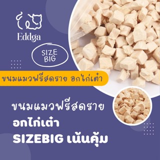 พร้อมส่ง ส่งไว!! 🔥🔥 Eddga ขนมแมว😸 และสุนัข🐶 อกไก่ ฟรีซดราย เต๋า🍖 การันตีคุณภาพ ขนาด BIGPACK 🔥🔥🔥