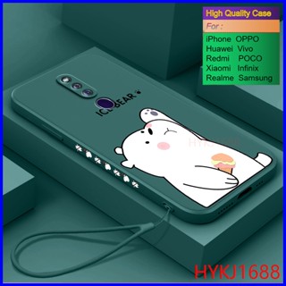 เคส OPPO F11 Pro เคส OPPO F11Pro เคสโทรศัพท์มือถือ ซิลิโคน tpu ลายหมี ICE และหมวก แฟชั่น สําหรับ HBX