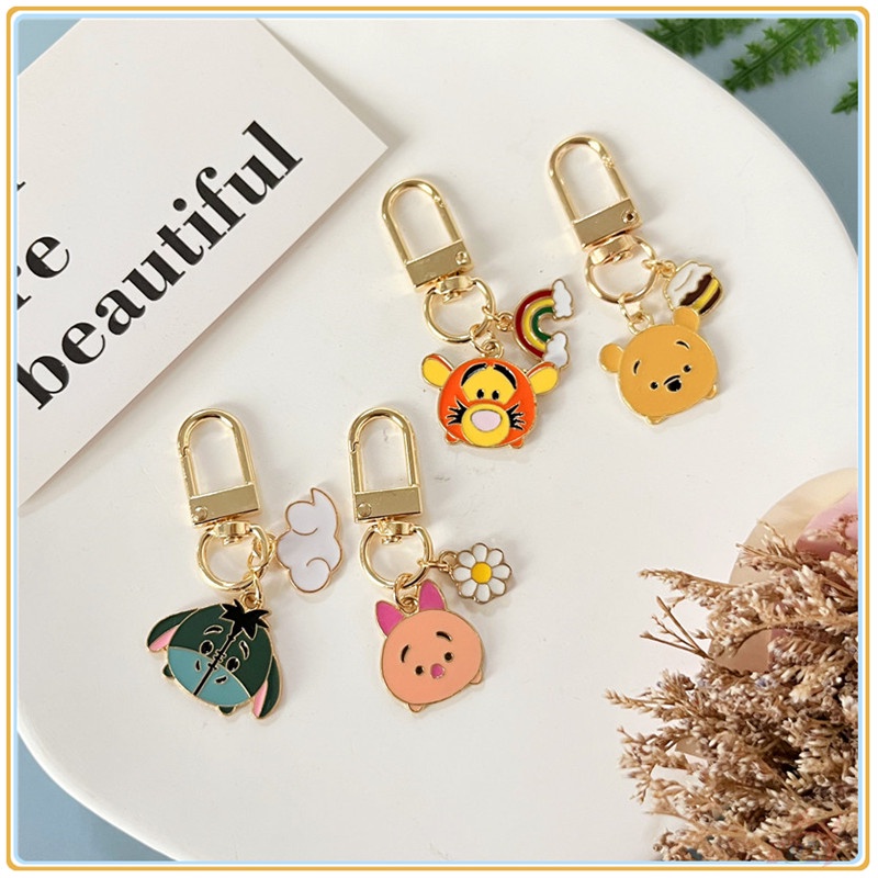 ✪ Q Bear & His Friends - Cartoon Keychains ✪ 1Pc Cute KeyRing Metal Pendant Bag Accessories Gifts