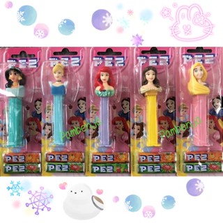 PEZ (เพซ) ลูกอมรสผลไม้ พร้อมแท่งการ์ตูนหัวโต ลาย Disney Princess 2022 🍬