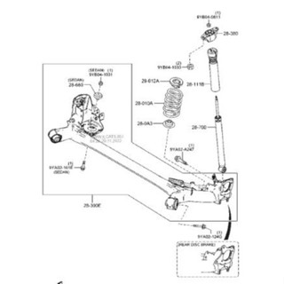 (ของแท้) DB5P28012A / DA6A280A3 ยางรองสปริงโช็คหลัง ตัวบนหรือตัวล่าง มาสด้า2 Mazda 2 skyactiv เบนซิน 1.3 *ราคาต่อชิ้น