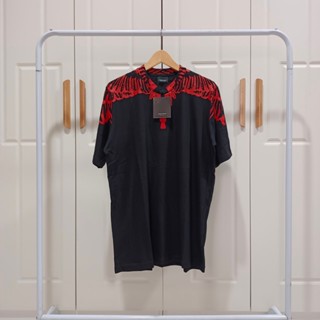 เสื้อยืด พิมพ์ลาย Marcelo Burrlon สีดํา สีแดง สไตล์ยุค 24 สําหรับผู้ชาย