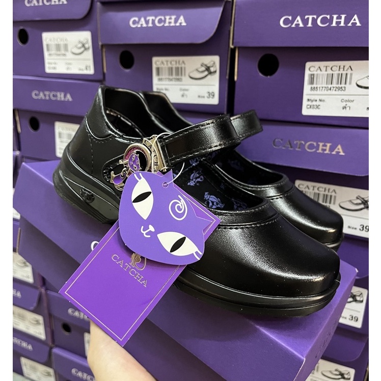 CATCHA รองเท้านักเรียนผู้หญิงสีดำ (แคทช่า)