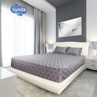 Synda​ ผ้าปูที่นอนรัดมุม รุ่น Micro Plus Cotton ทอ 520 เส้นด้าย ลาย SHINING GREY