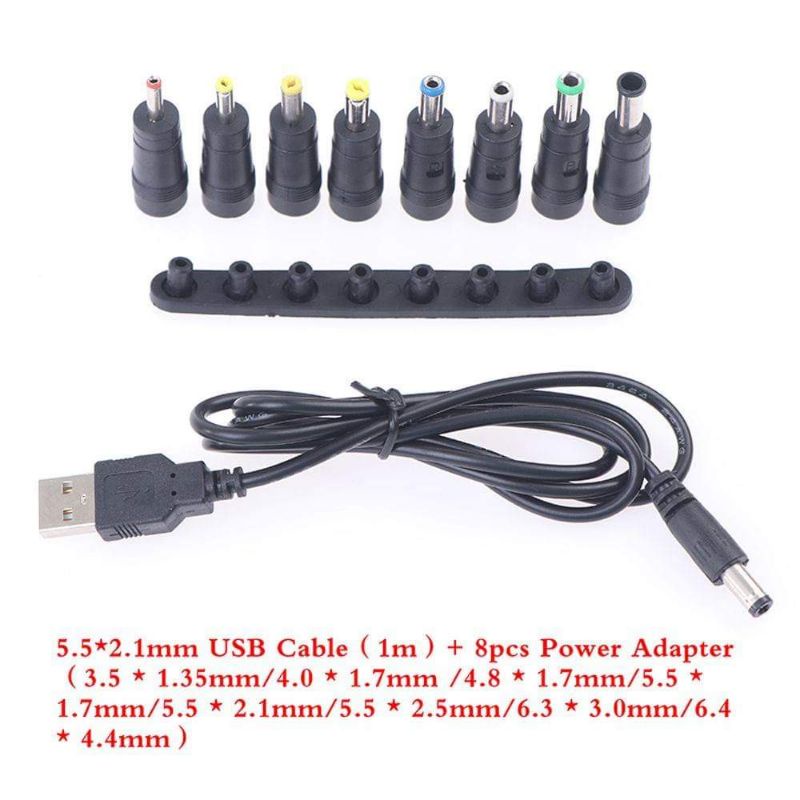 สายชาร์จ​DCพร้อม8หัว(usb​ to DC cable+8หัว)พร้อมส่ง