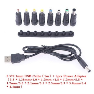 สายชาร์จ​DCพร้อม8หัว(usb​ to DC cable+8หัว)พร้อมส่ง