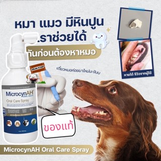 Microcyn​AH​ Oral​ ​Care​ Spray​ 120ml.(Exp.08/2024) ใช้ทำความสะอาดช่องปากลดการสะสมหินปูน​ ของสุนัขและแมว​ (exp.02/2024)