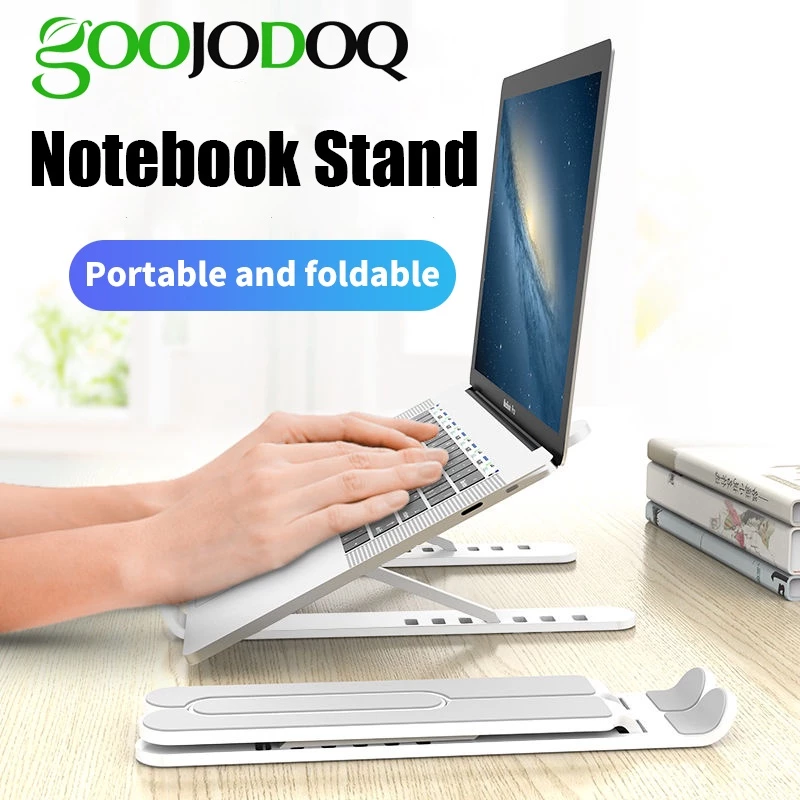 GOOJODOQ แท่นวางแล็ปท็อปแบบพกพาฐานรองรับปรับได้ที่วางโน๊ตบุ๊คกันลื่น thumbnail 3