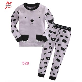 L-PJB-528 ชุดนอนเด็กแนว Slim สีเทา ลายหมี Size-90 (1-2Y)