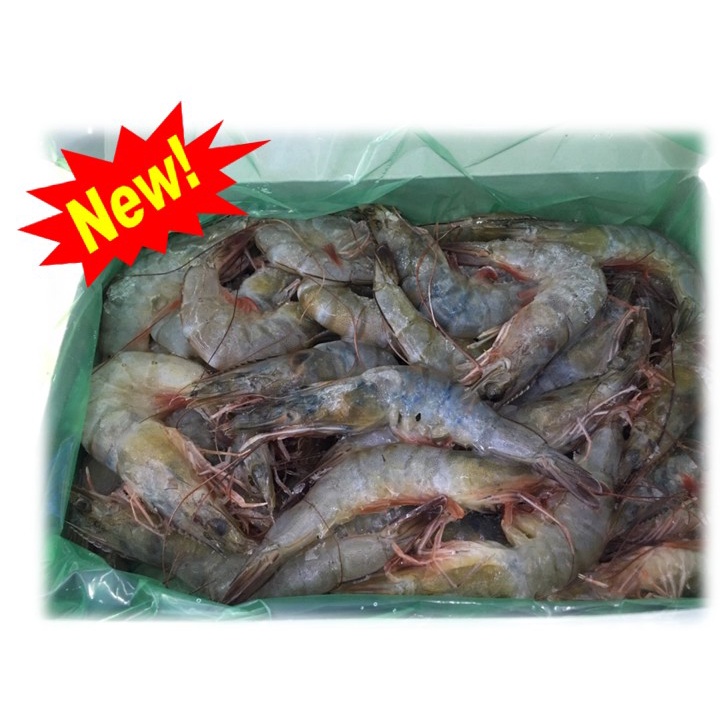 สินค้าใหม่!!! กุ้งขาวทั้งตัวแช่แข็ง(Frozen White Vannamei Shrimp) size 41/50 ขนาด 1Kg (NW90%)