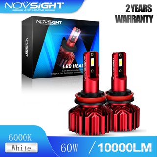 NovSight หลอดไฟหน้ารถยนต์หลอดไฟ H11 H9 H8 N11 Led 60W 10000LM 6000K