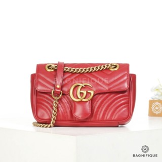 GUCCI MARMONT 22 RED CALF GHW