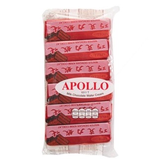 เวเฟอร์เคลือบ apollo ช็อคโกแลต ขนาด 1 แพ็ค 12 ชิ้น