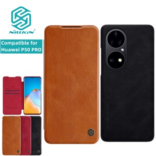 Nillkin Compatilbe เคสโทรศัพท์หนัง PU ฝาพับ กันกระแทก สําหรับ Huawei P50 Pro P50 Qin Series