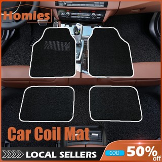 5pcs/set Car Matting Coil Matting PVC Universal Spaghetti Car Mat Floor Anti-Slip Coil Rubber Car Matting