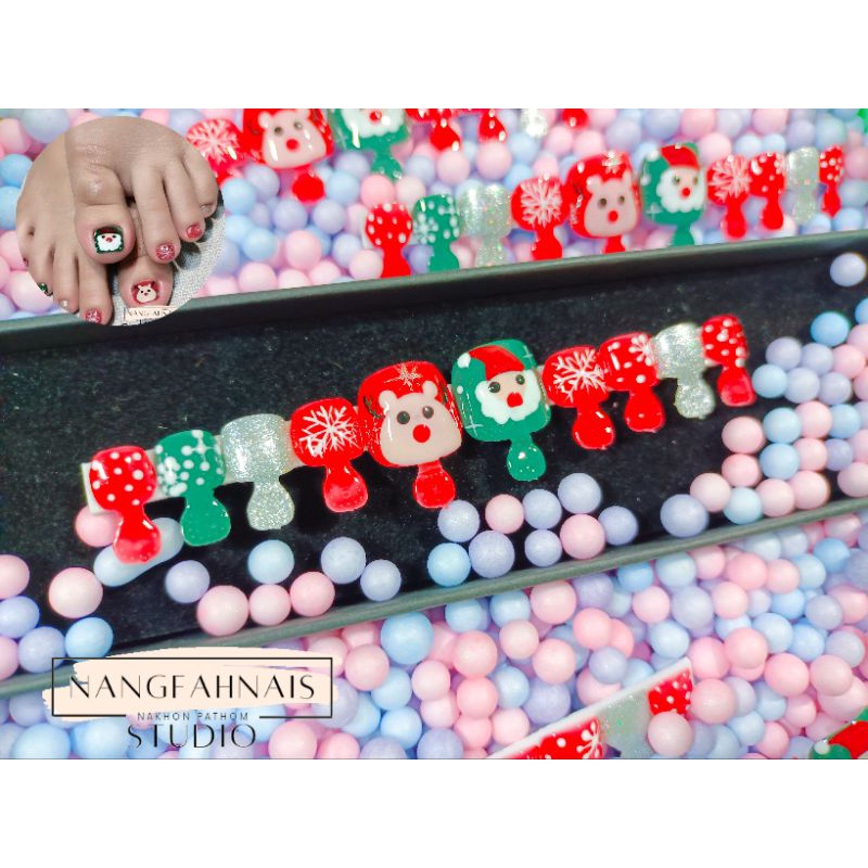💭โปร 49 บาท ทั้งร้าน🌈💅NEW! Christmas Day 🧑‍🎄เล็บเท้า🍬เล็บเจลพร้อมติด🍥