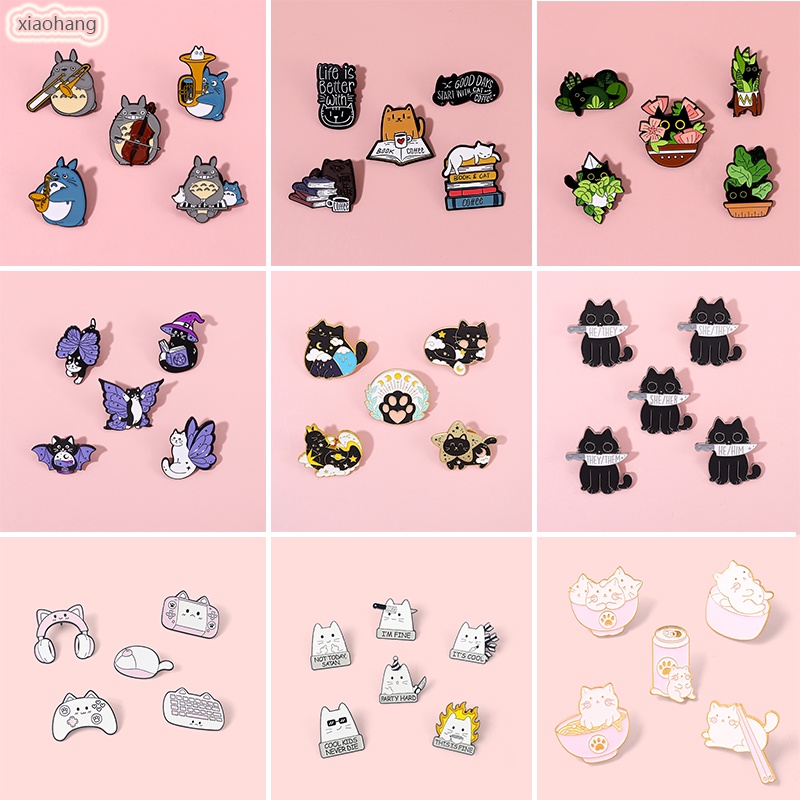 เครื่องประดับ เข็มกลัด รูปการ์ตูนแมวโตโตโร่น่ารัก เหมาะกับของขวัญ จํานวน 5 ชิ้น ต่อชุด