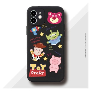 เคสiPhone14promax หมีสตอเบอรี่ พร้อมส่ง เคสโทรศัพท์มือถือ กันกระแทก ลายการ์ตูน Toy Story น่ารัก สีดํา สําหรับ เคสไอโฟน11 โทรศัพท์ se2020 7 8 plus 11 เคสไอโฟน 12 13 14 pro max เคสไอโฟน 13 เคสไอโฟน เคสไอโฟน7พลัส xs XR iPhone case เคสโทรศัพท์