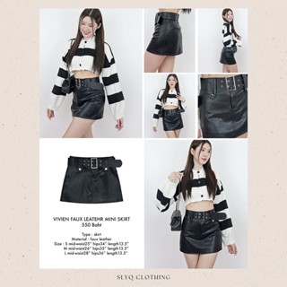 SLYQ VIVIEN FAUX LEATEHR MINI SKIRT กระโปรงสั้นผ้าหนังสังเคราะห์