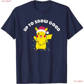 เสื้อยืดคอกลมโปเกมอน พิคาชู เสื้อยืดพิมพ์ลายการ์ตูน Pokemon Christmas PikachuT-Shirt เสื้อยืดแฟชั่นผู้ช 471