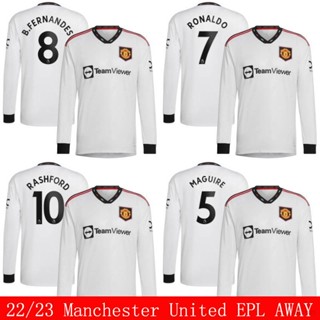 เสื้อกีฬาแขนยาว ลายทีมชาติฟุตบอล Ronaldo B Fernandes Maguire Rashford YT3 22 23 EPL MU ชุดเยือน สําหรับผู้ชาย และผู้หญิง TY3