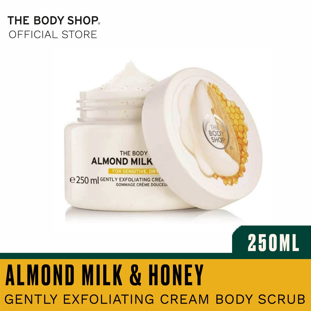 2022hotthe Body Shop Almond Milk And Honey Gently Exfoliating Cream Scrub 250ml Shopee Thailand 5019