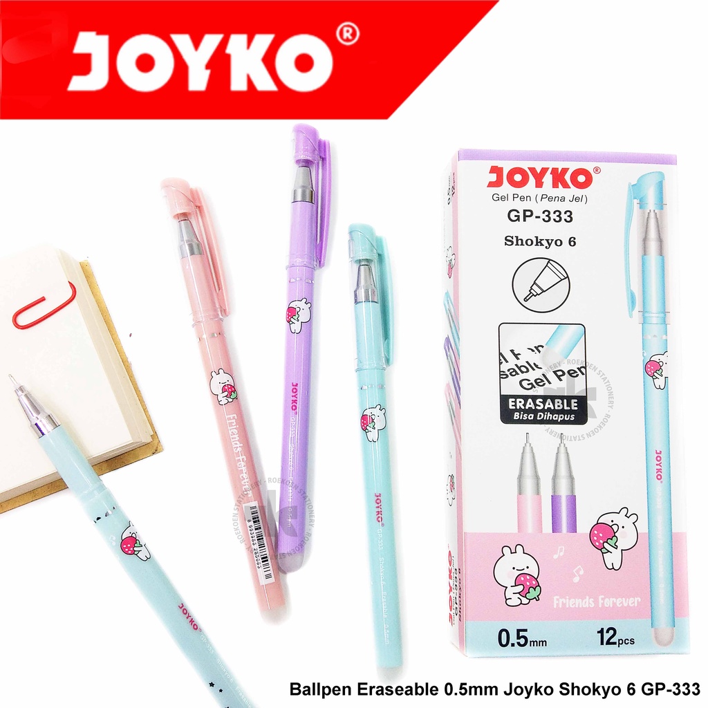 Joyko Shokyo 6 Ballpen Erasable 0.5mm GP-333 (กินได้)
