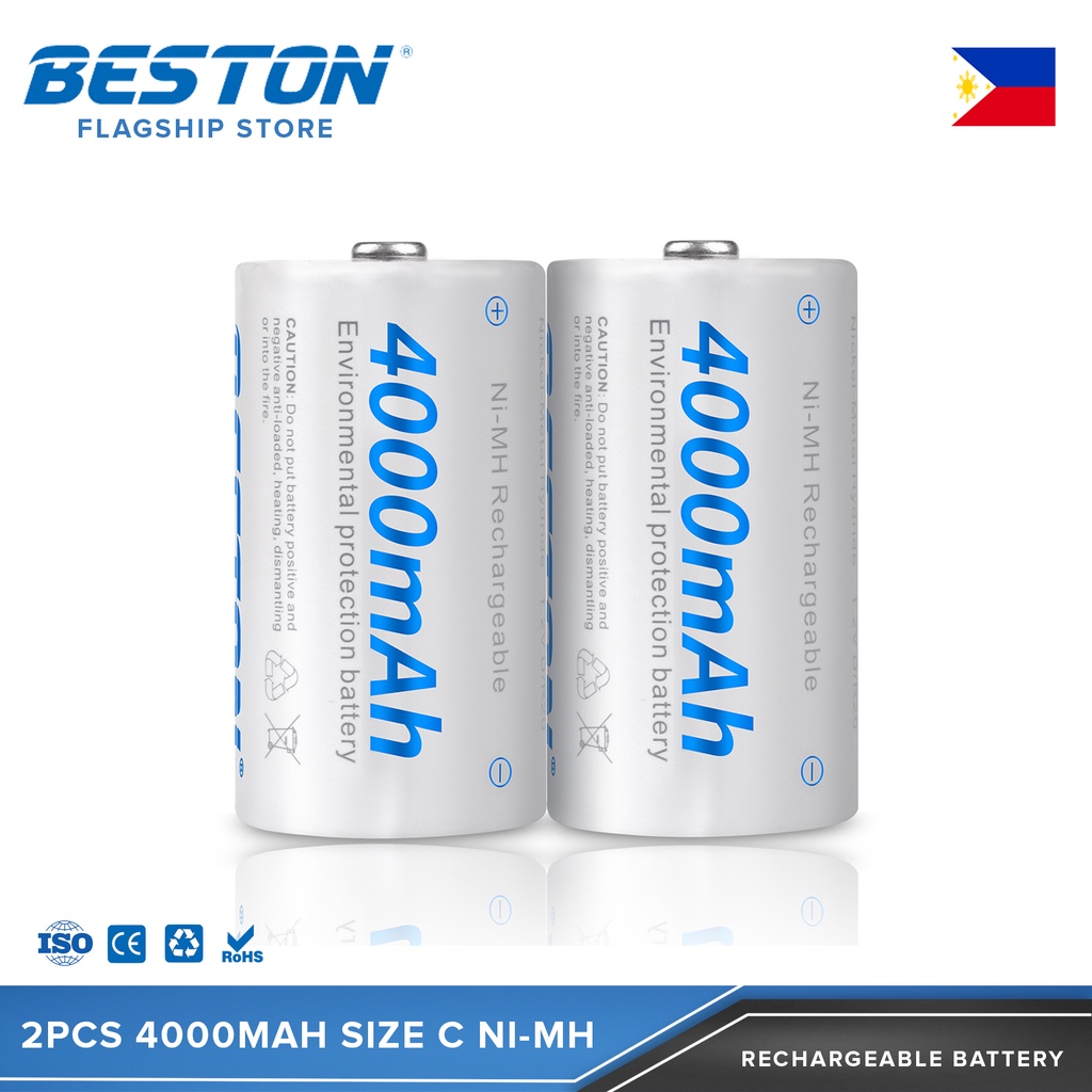Beston C ขนาด 4000mAh แบตเตอรี่ชาร์จได้ 2 ชิ้น