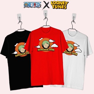 เสื้อยืดสําหรับผู้ชาย♤R.One Piece x Looney Tunes - เสื้อยืด Zoro Chibi สําหรับผู้ชาย/เสื้อยืดสํ ;+m_39