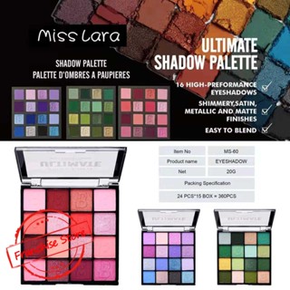 【พร้อมส่ง】Misslara พาเลตต์อายแชโดว์ เนื้อแมตต์ 16 สี W8N7