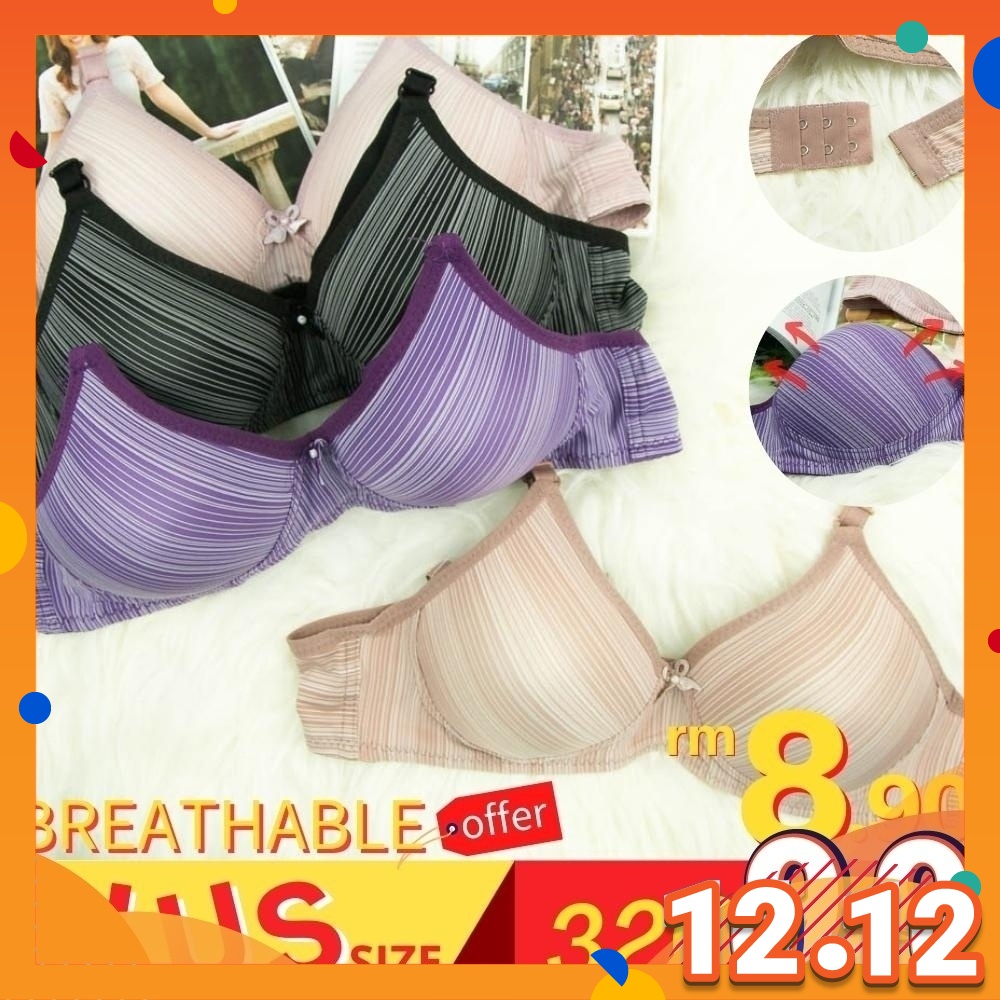 CY 168 PLUS ขนาดไร้สาย Bra ชุดชั้นในระบายอากาศ Push Up Bra Comfort Bra ชุดชั้นใน / BAJU DAALM ขนาด B