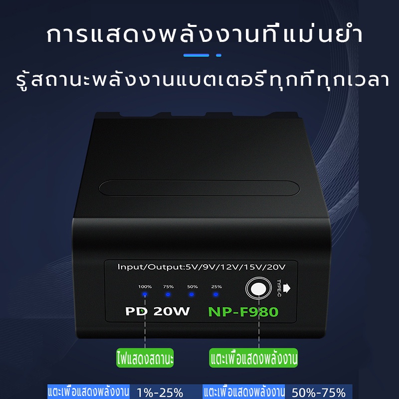 แบตเตอรี่กล้องเครื่องชาร์จ NP-F980 F970 F960 F750 แบตกล้องออก USB ที่ชาร์จแบตกล้อง