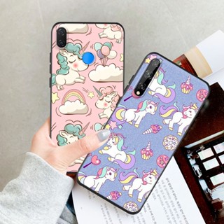 เคสโทรศัพท์ซิลิโคน TPU แบบนิ่ม ลายยูนิคอร์น กันกระแทก สีดํา สําหรับ Huawei Nova 3 3i 3E 4 4E 5 6 7 8 9 10 Pro SE 5i 5T 5Z 8i Y60