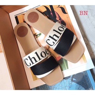 รองเท้า Chloe’ รองเท้าสวม สายคาดผ้า **มีเก็บปลายทาง**รองเท้างานแบรนด์รองเท้าแฟชั่น ทรงสวม งานปั้ม สวยมาก