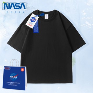 NASA Joint เสื้อยืดแขนสั้นผู้ชายฤดูร้อนผ้าฝ้ายสีทึบ Heavy TOP bottoming เสื้อหลวมเสื้อยืดผู้ชายเสื้อยืดวินเทจเสื้อเ_54