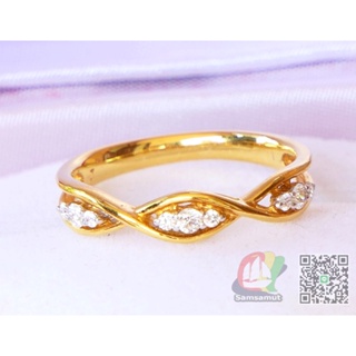 แหวนเพชรน้ำ 100 ตัวเรือนทองคำแท้ 18k Infinity Ring Diamond ขนาดรอบวง 52 ขายได้ จำนำได้ รับเปลี่ยนแบบ ซื้อคืน