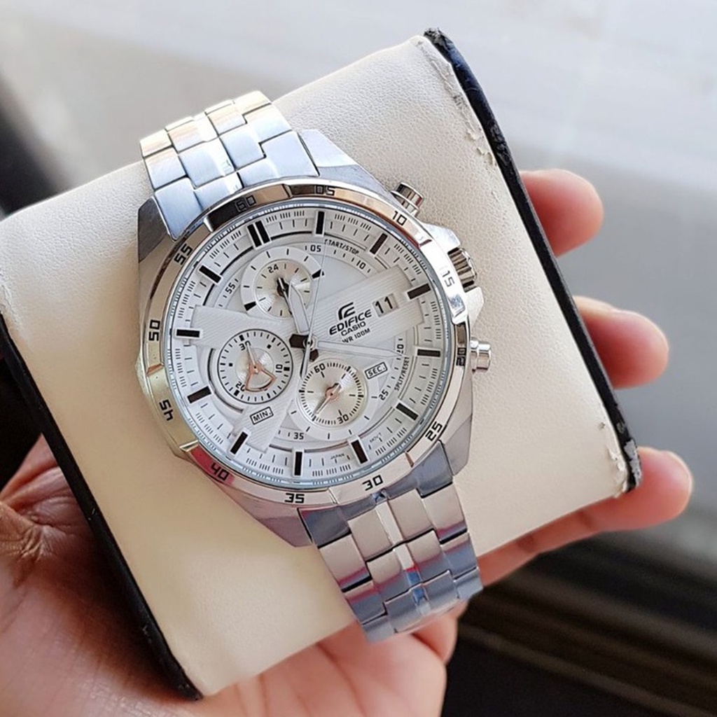 นาฬิกาข้อมือ CASIO นาฬิกากันน้ำ นาฬิกา ประกัน 1 ปี รุ่น EFR-556DB-7A นาฬิกาสีเงิน