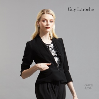 Guy Laroche Shape Up Crop Jacket แจ็คเก็ตใส่ทำงาน แจ็คเก็ตสีดำ แจ็คเก็ตใส่แล้วผอม (GY9RBL)