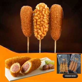 🧀คอร์นด็อกเกาหลี ไส้กรอก3ไม้🧀  corn dog  🧀corndog/ hotdog🧀corndog/cheese