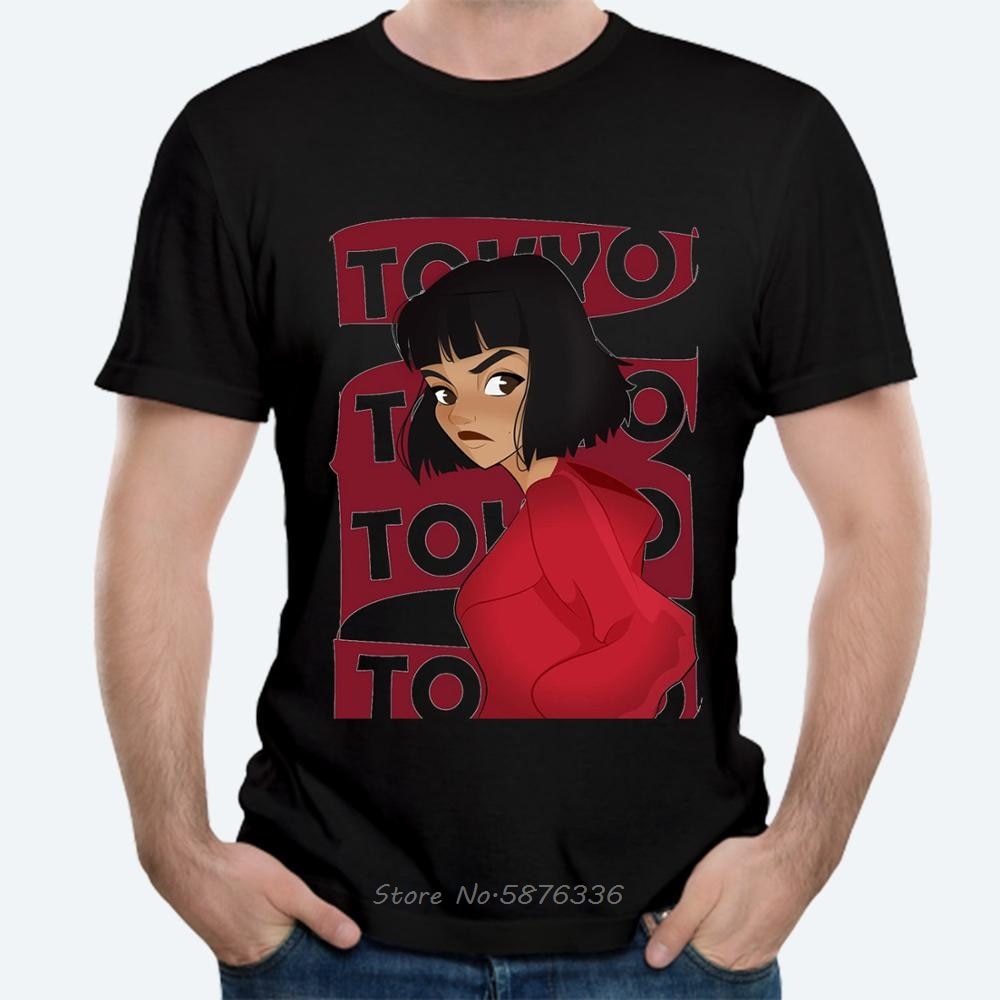 La Casa De Papel T เสื้อผู้ชายผ้าฝ้ายเงิน Heist โตเกียว Casa Tshirt Tee เสื้อ O-คอ Man เสื้อยืด