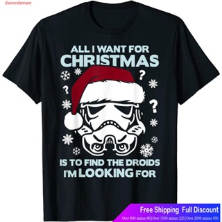 Swordsman เสื้อยืดลำลอง Star Wars Storm Trooper Droid Looking Christmas T-Shirt Mens Womens T-shirts 471