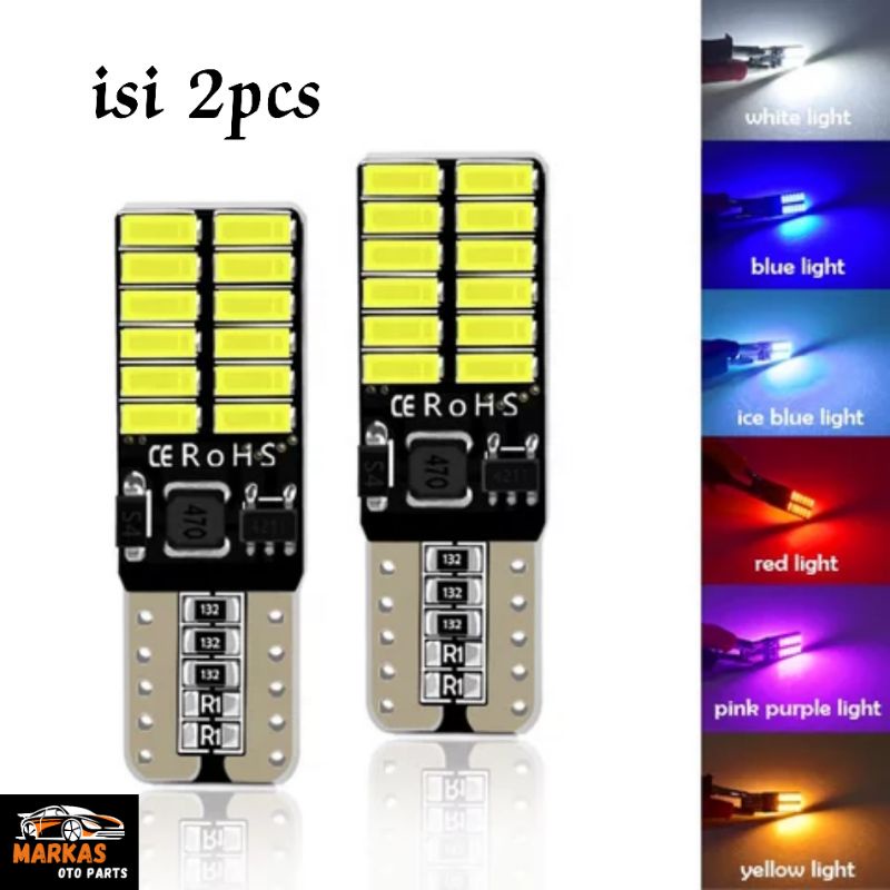 2pcs City ไฟ Led Dusk ไฟเลี้ยว T10 3014 W5W 24smd Canbus 9V-30V
