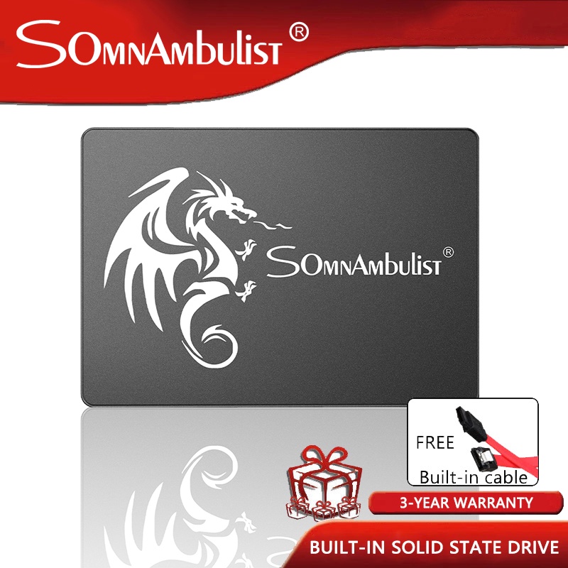 Somnambulist โซลิดสเตทไดรฟ์ภายใน SSD SATA3 6Gb/s 120gb 128gb 256gb 480gb 512gb สีดํา 512gb
