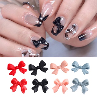 [B_398] 20Pcs/Set Nail Bowknot Decoration 3D Effect Resin Art Decorations Colorful Bow Ornament for Female